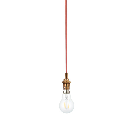 Eltham 1 Pendant Brushed Aged Brass Red Flex