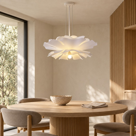 Lampa wisząca PEONY biała 50 cm - nowoczesna lampa sufitowa do salonu