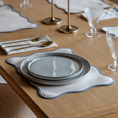 Scallop Edge Placemats Blue 4pk 300x400mm