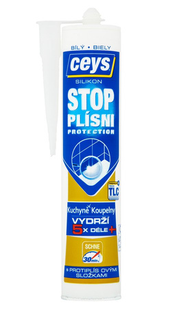 STOP PLEŚNI, silikon sanitarny, 280ml, biały