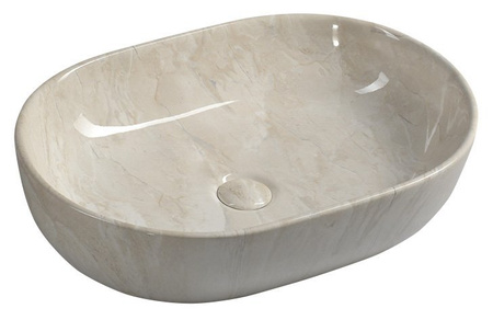 DALMA umywalka ceramiczna nablatowa 59x42 cm, marfil