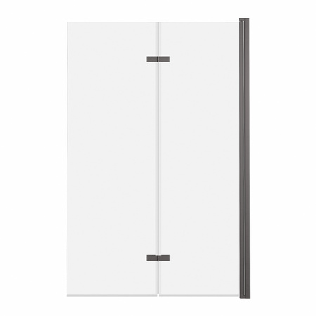 Parawan nawannowy 2-panelowy składany JEZIORAK 120 cm Grafit szczotkowany
