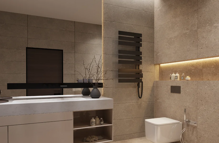 Instal Projekt Nameless Electro Grzejnik elektryczny  60x160 cm czarna struktura/black structure NAME-60/160C33+GH-06C2