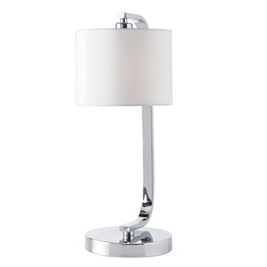 Lampa stołowa Canning – chrom / biały, 17 × 20 × 41,5 cm