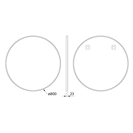 NOTION SLIM okrągłe lustro w ramie, średnica 80cm, biały mat