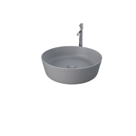 FEELING Umywalka nablatowa okrągła  42 cm szara mat (503) (Wycofywana, starsza wersja rant 12mm)
