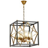 LAMPA WISZĄCA LOFT CZARNO-MOSIĘŻNA QUADRATO