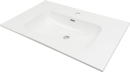Umywalka ceramiczna wpuszczana z miejscem na baterię - 80 cm