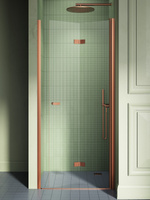 Drzwi wnękowe NEW SOLEO COPPER BRUSHED 1D L 100x195 szkło czyste 6mm Active Shield 2.0 - składane