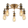 Lampa sufitowa Hal – 5-punktowa, antyczny mosiądz, 55 × 55 × 13 cm
