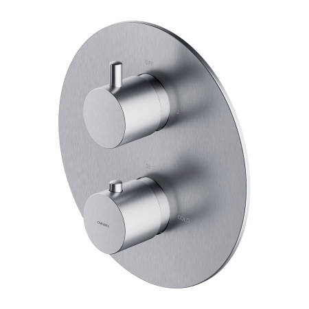 Y element natynkowy termostatycznej baterii prysznicowo-wannowej podtynkowej, nikiel szczotkowany