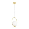 Lampa wisząca COSTA ROUND 35 cm - złota ring z białym kloszem