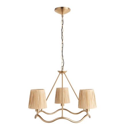 Wriggle 3 Pendant Light Brushed Aged Brass