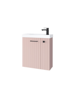 Szafka łazienkowa wisząca z umywalką 55 cm rose mat uchwyt czarny mat NOOK 010-SU55-12+TR41366