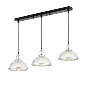 POTRÓJNA LAMPA WISZĄCA LOFT CHROMOWANA BRICO W3 PRO