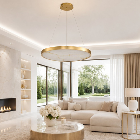 Lampa wisząca ALCHEMY 60 cm - LED, złoty alabaster
