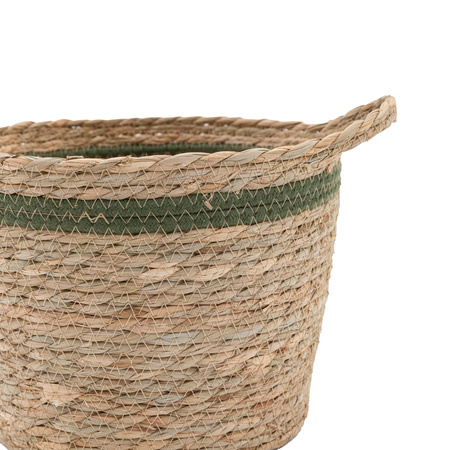 Storage Basket Black White Olive Stripe Nest s/3