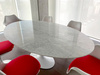Stół TULIP ELLIPSE MARBLE CARRARA 200     biały - marmur, metal