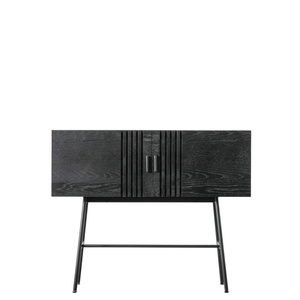 Kredens Holsen z 2 drzwiami, czarny, 1200 x 420 x 970 mm