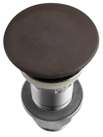 Korek umywalkowy 5/4'', klik-klak, betonowy grzybek, 10-80mm, ciemnobrązowy mat