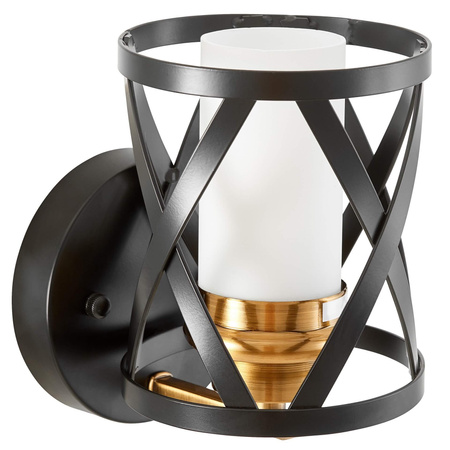 LAMPA ŚCIENNA KINKIET CZARNO-MOSIĘŻNY ASTILA W1