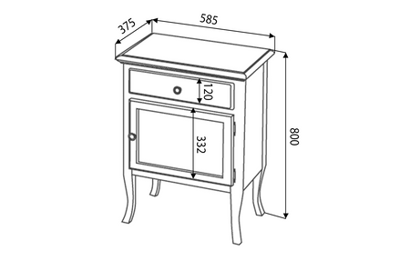 RETRO szafka 60x80x38cm, buk, prawa