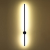 Lampa ścienna SPARO 100 cm - prosty, długi LED, metal, czarny