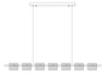 Lampa wisząca BACCIO 120 cm - LED, złota  listwa ze szklanymi kloszami