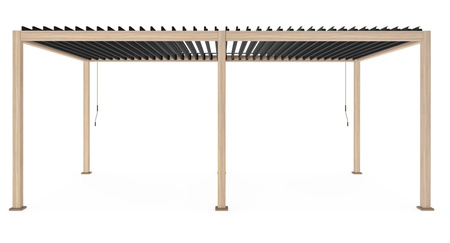 Pergola ogrodowa BIZZOTTO OCEAN 3,6X6 – antracytowy / naturalny
