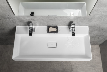 GODIVA umywalka kompozytowa podwójna, 96x44cm, biały