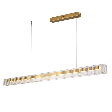 Lampa wisząca LONGIN-120 - LED, złota listwa ze szklaną obudową