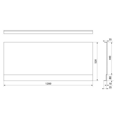 COUVERT NIKA obudowa czołowa, 120x52cm
