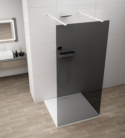 ESCA WHITE MATT jednoczęściowa kabina przysznicowa Walk-In, szklo dymione, 1100 mm