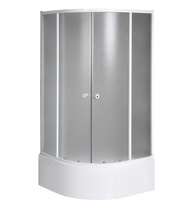 ARLEN kabina prysznicowa półokrągła niska 800x800x1500 mm, szkło Brick