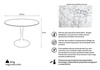 Stół TULIP MARBLE 120 CARRARA biały -     marmur, metal