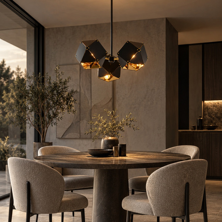 Lampa wisząca NEW GEOMETRY-3 czarno złota 45 cm