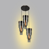 GRANS Lampa wisząca potrójna okrągła z potrójnymi kloszami cylindrycznymi
