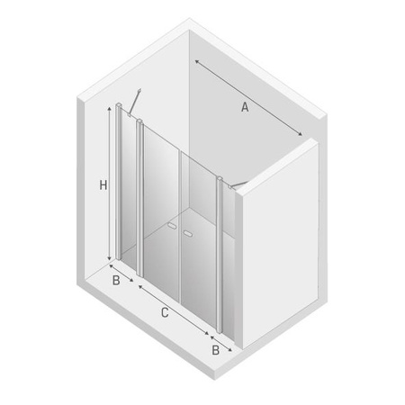 DRZWI WNĘKOWE NEW SOLEO U 110x195 CZYSTE 6mm ACTIVE SHIELD