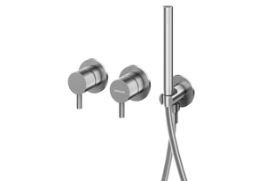 AXEL BRUSHED NICKEL Podtynkowa bateria wannowo-prysznicowa z dwoma wyjściami