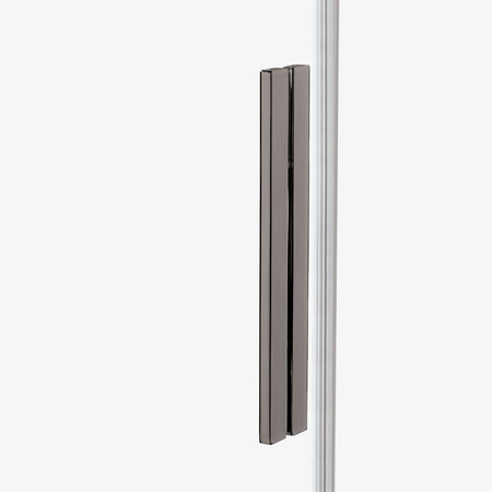 Kabina prysznicowa SMART GUNMETAL BRUSHED 1D walk-in U 110x200 szkło czyste 8mm Active Shield 2.0