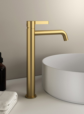 ICONIC bateria umywalkowa, wysoka, złoto mat