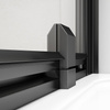 EASY BLACK drzwi prysznicowe obrotowe 760-900mm, szkło czyste