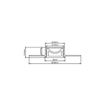 3D BENDING ALUMINIUM PROFILE WITH SILICON TUBE DIFFUSER 2M