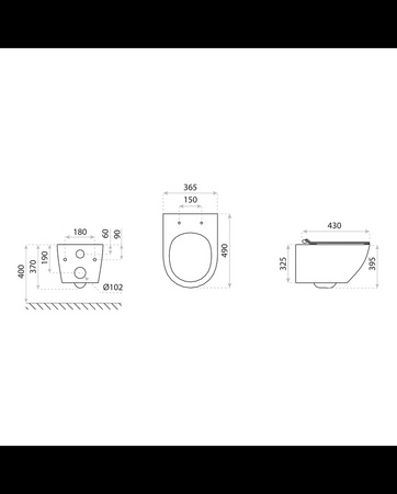 Miska wisząca WC z Deską Sofi slim Brushed Gold