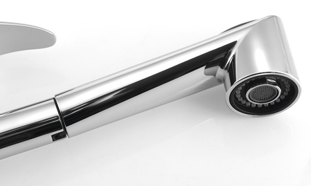 Bateria kuchenna z wysuwaną wylewką, chrom