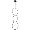 Lampa wisząca COCO 3, 40 cm - LED, czarny minimalistyczny potrójny  ring