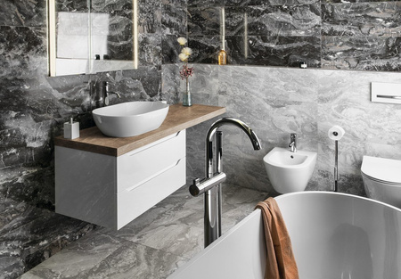 WAVE 80 zestaw łazienkowy, biała/dąb Rover