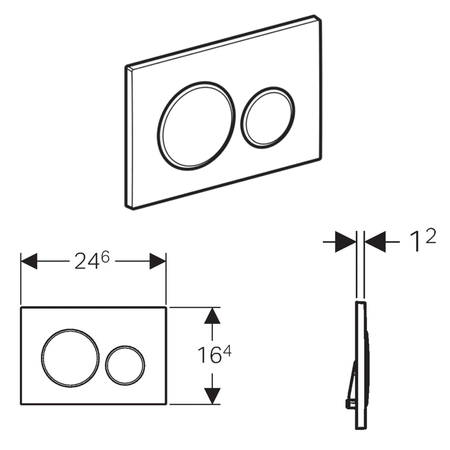 GEBERIT SIGMA20 przycisk spłukujący, Easy-to clean/czarny mat