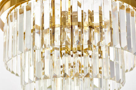 NOWOCZESNY ŻYRANDOL KRYSZTAŁOWY MOSIĘŻNY CAPRIA D40