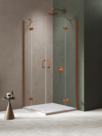 Kabina NESTA COPPER BRUSHED 2D prostokątna 120x80x200 czyste 6mm Active Shield 2.0